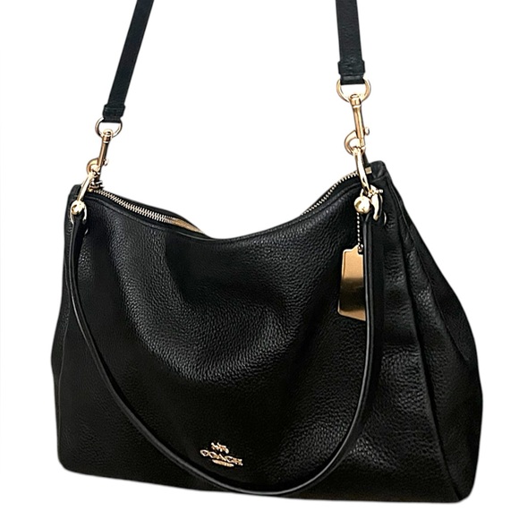Coach Black Pebble Leather MIA Shoulder Bag - Picture 2 of 15